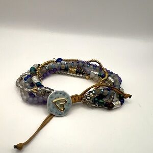 Demdaco Beaded Love Bracelet Indigo